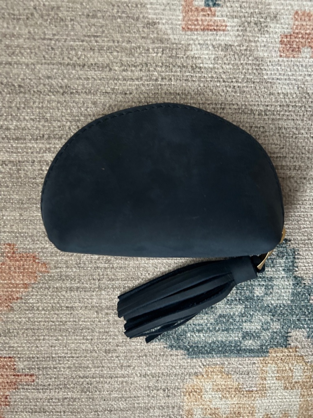 Portland Leather Navy Taco Tassel Cosmetic Pouch - Picture 2 of 6